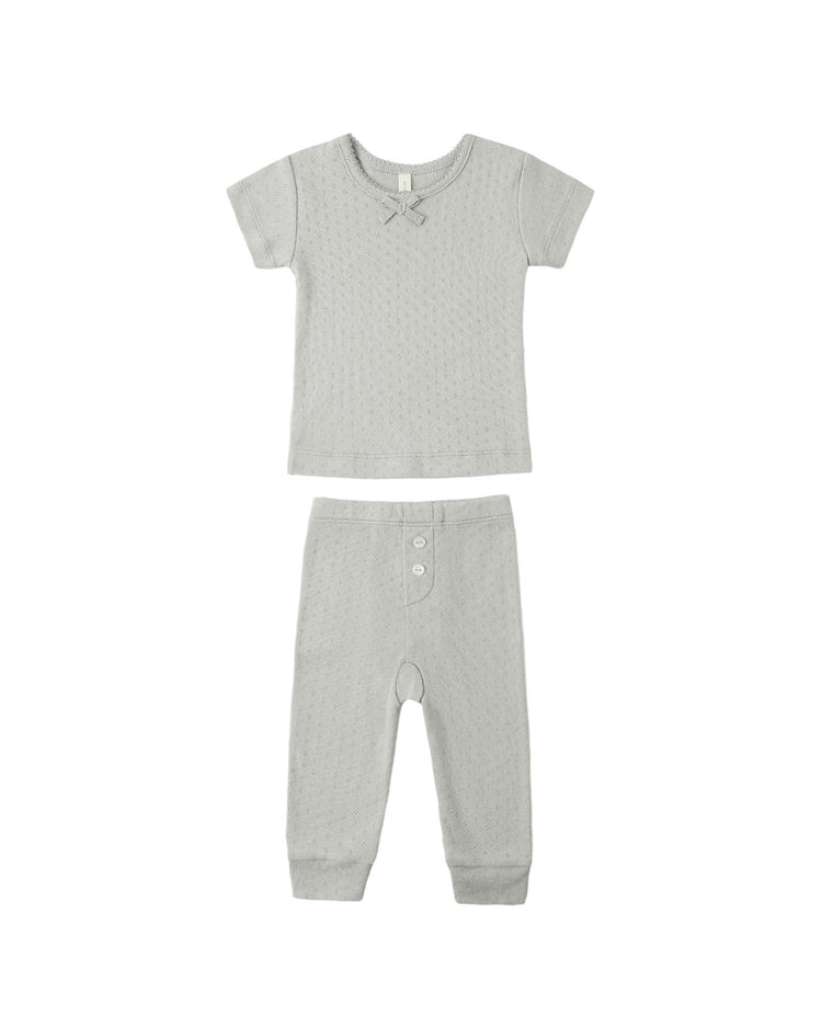 quincy mae pointelle tee + legging in sage baby Little