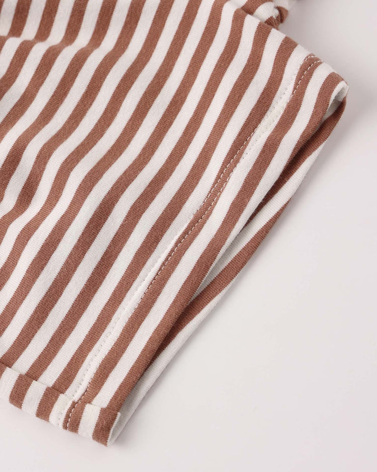 quincy mae boxy pocket tee + short set in poppy stripe baby Little