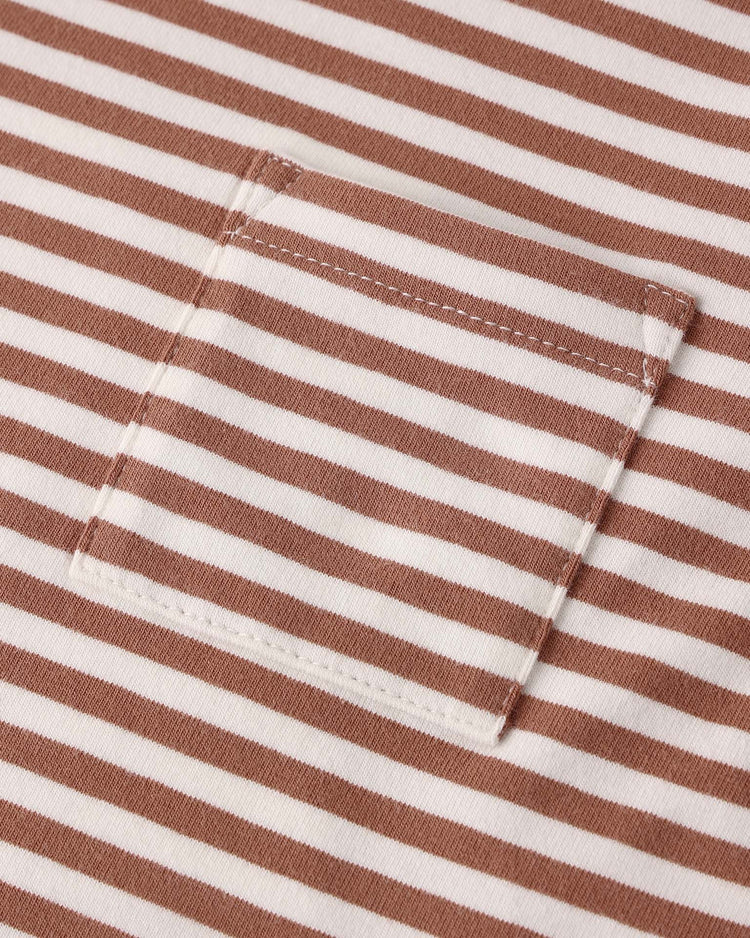 quincy mae boxy pocket tee + short set in poppy stripe baby Little