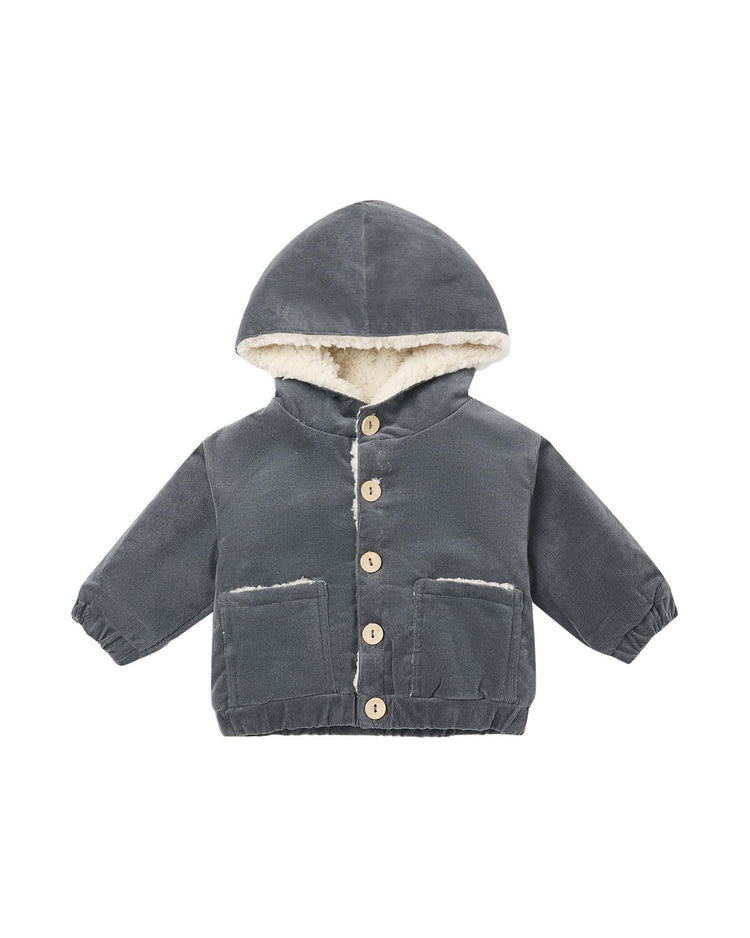 quincy mae corduroy hooded jacket in midnight baby Little