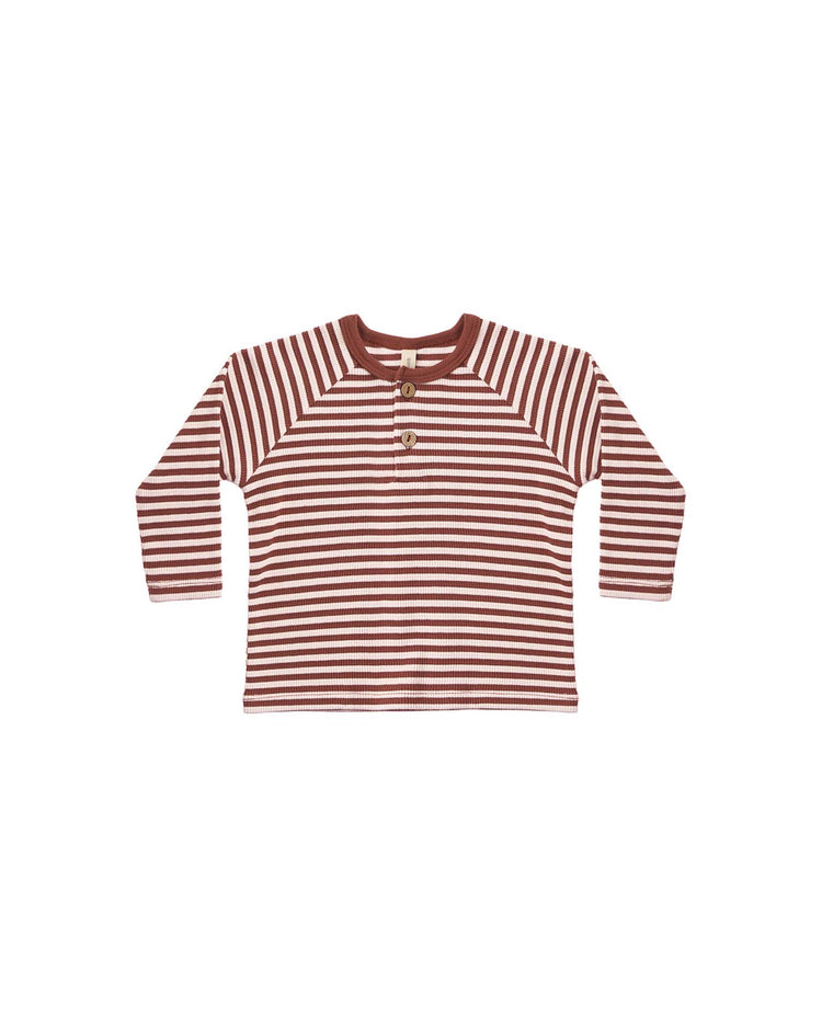 henley knit top in candy stripe