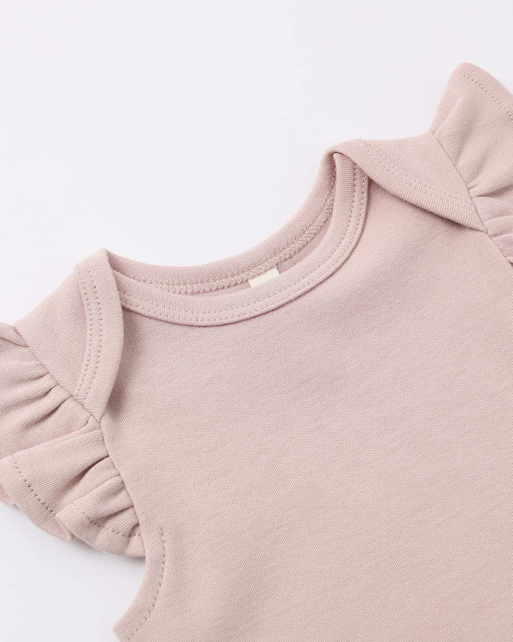quincy mae flutter sleeve bodysuit in blush baby Little