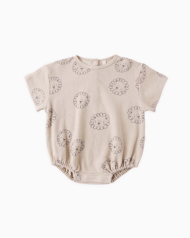 quincy mae relaxed short sleeve bubble romper in lion baby Little