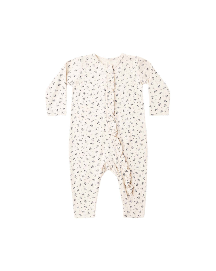 quincy mae ruffle jumpsuit in blue ditsy baby Little