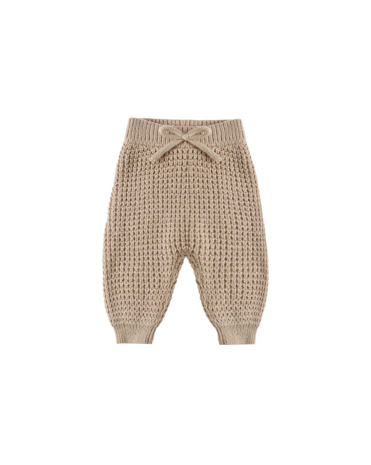 chunky knit pant in heathered latte