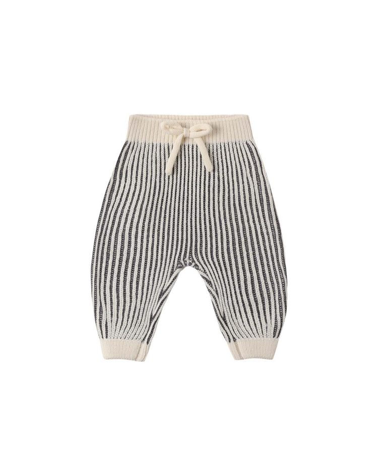 quincy mae chunky knit pant in midnight stripe baby Little
