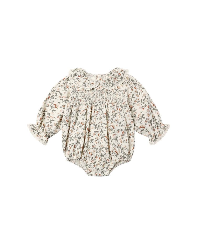 callie romper in holiday floral