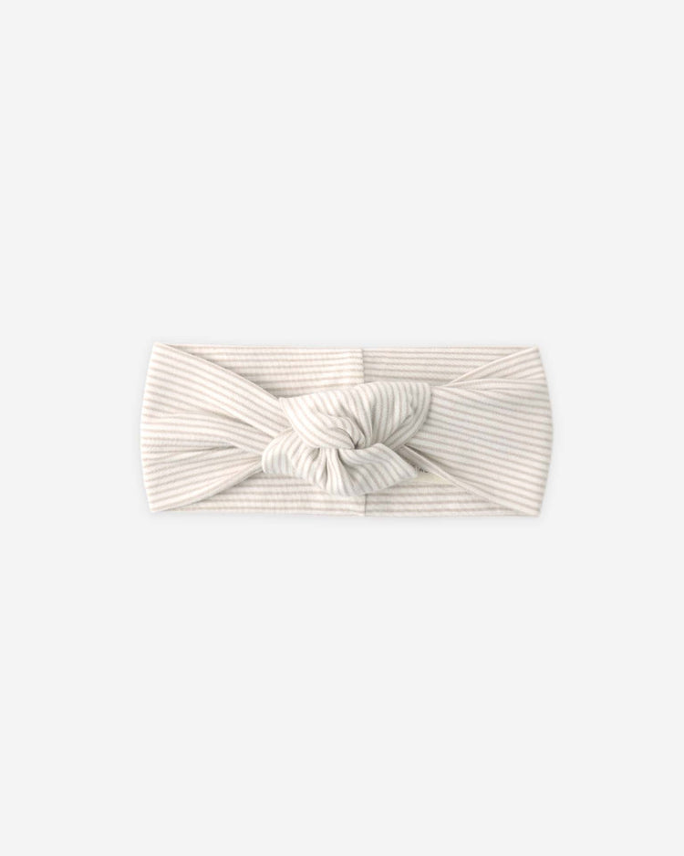 quincy mae knotted headband in oat micro stripe baby Little