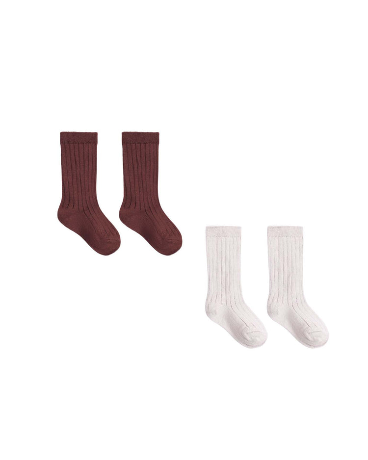 quincy mae socks set in black cherry + lilac mist accessories Little