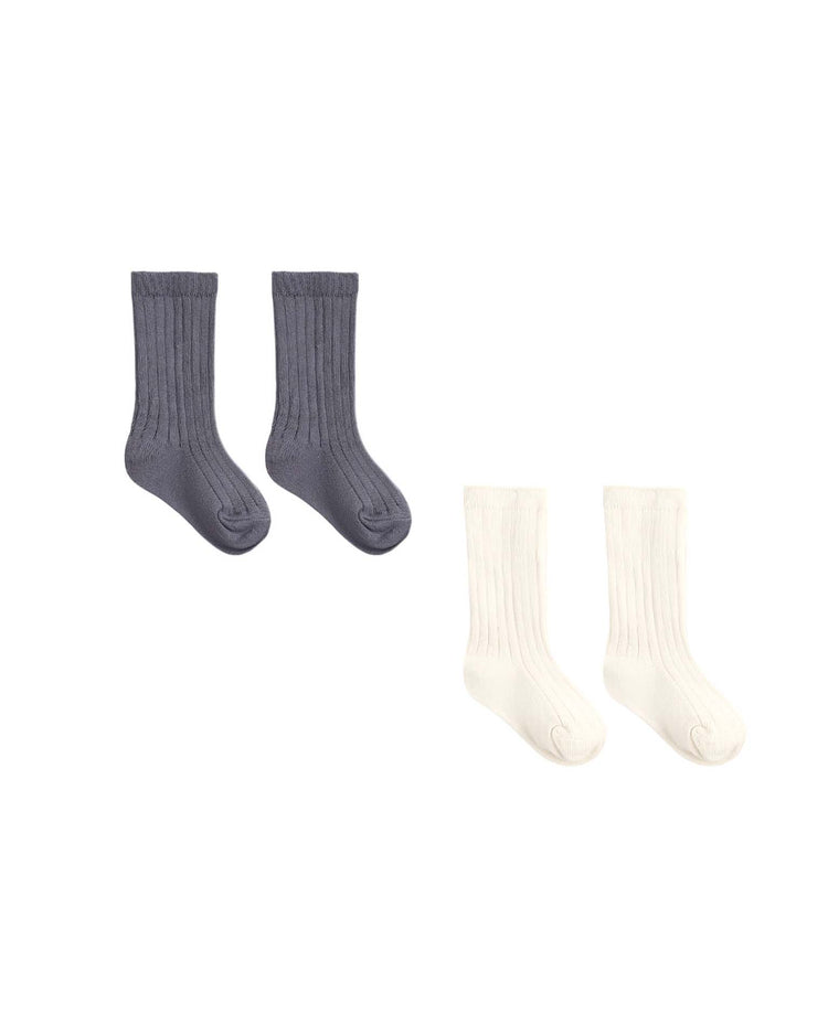 quincy mae socks set in midnight + ivory accessories Little