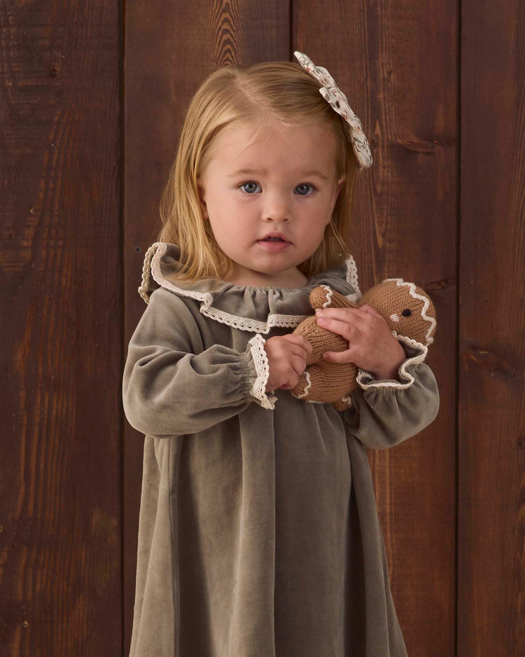 velour baby dress in spruce