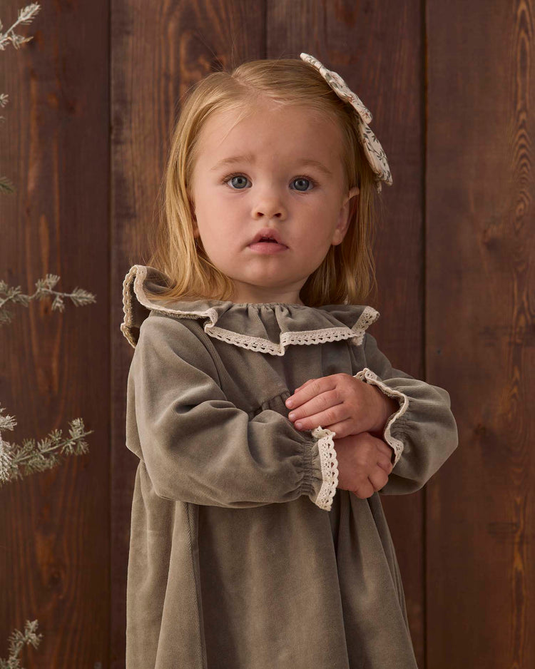 velour baby dress in spruce