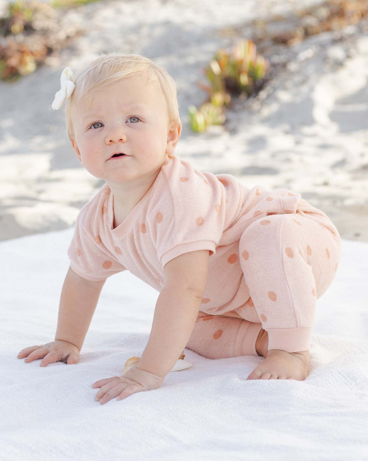 quincy mae terry tee + pant set in polka dot baby Little