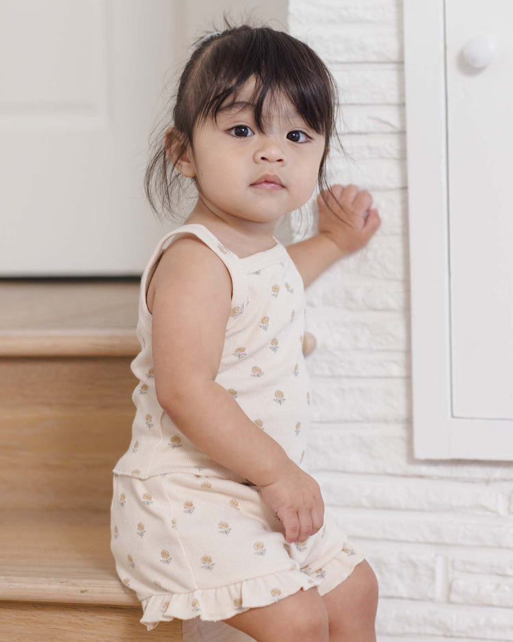 quincy mae evie tank + shortie set in buttercup baby Little