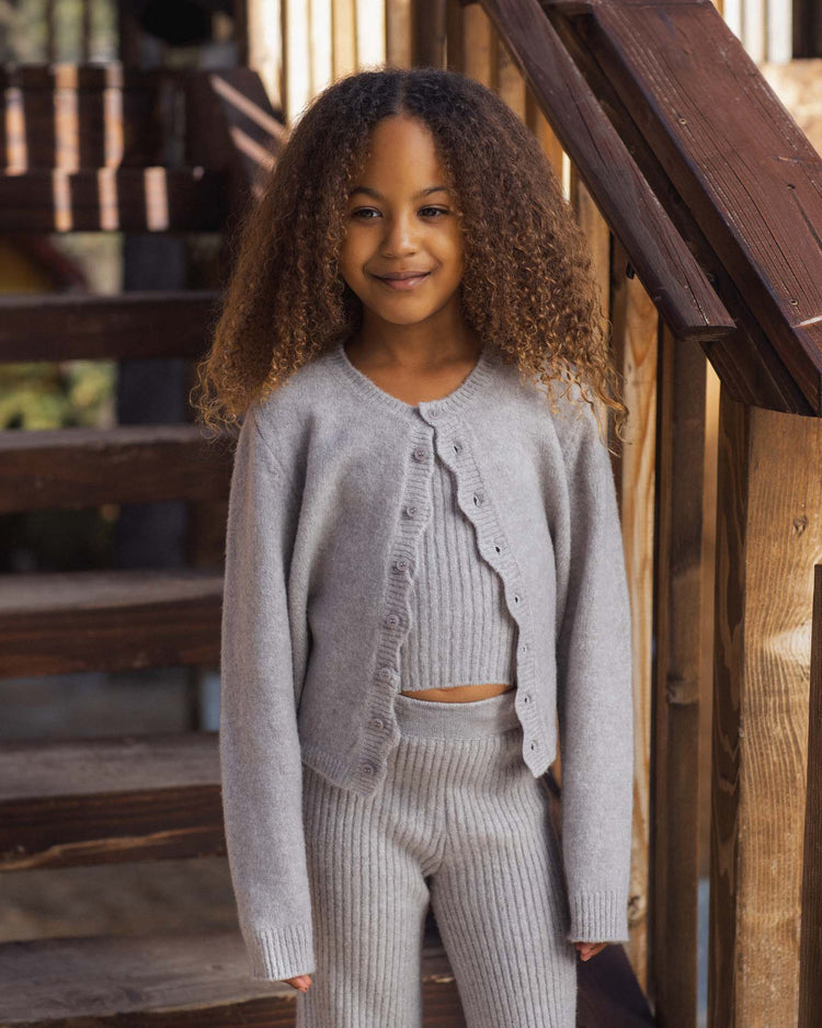 fuzzy knit lounge set in dusty blue