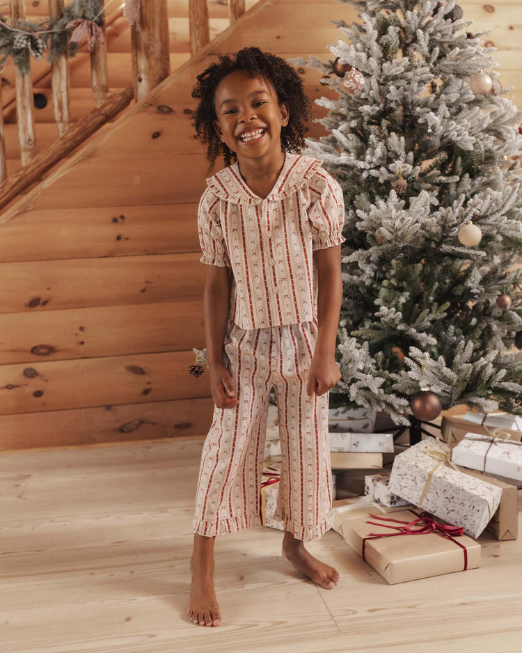 rylee + cru ruffle pajamas in candy cane lane kids Little