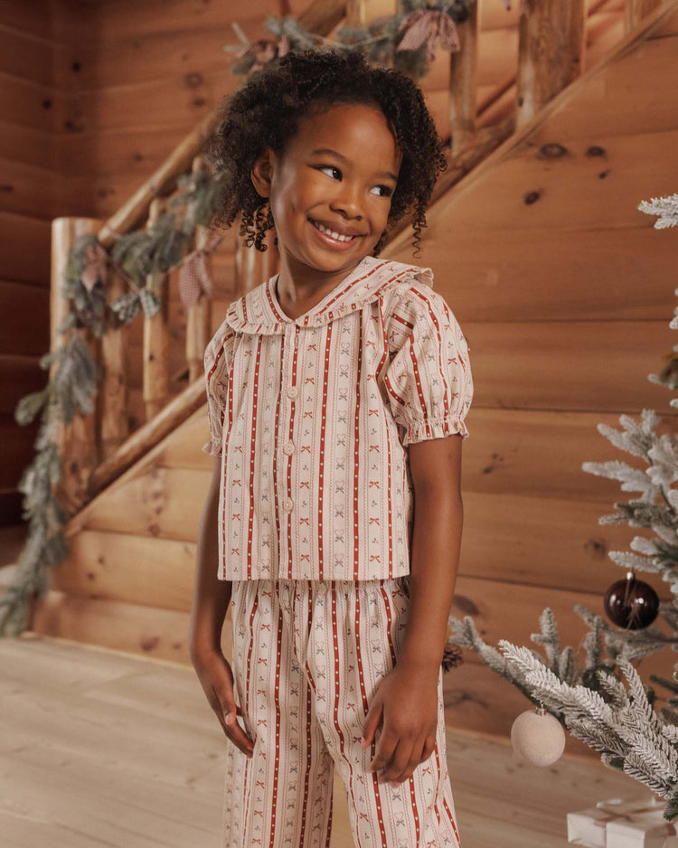 rylee + cru ruffle pajamas in candy cane lane kids Little