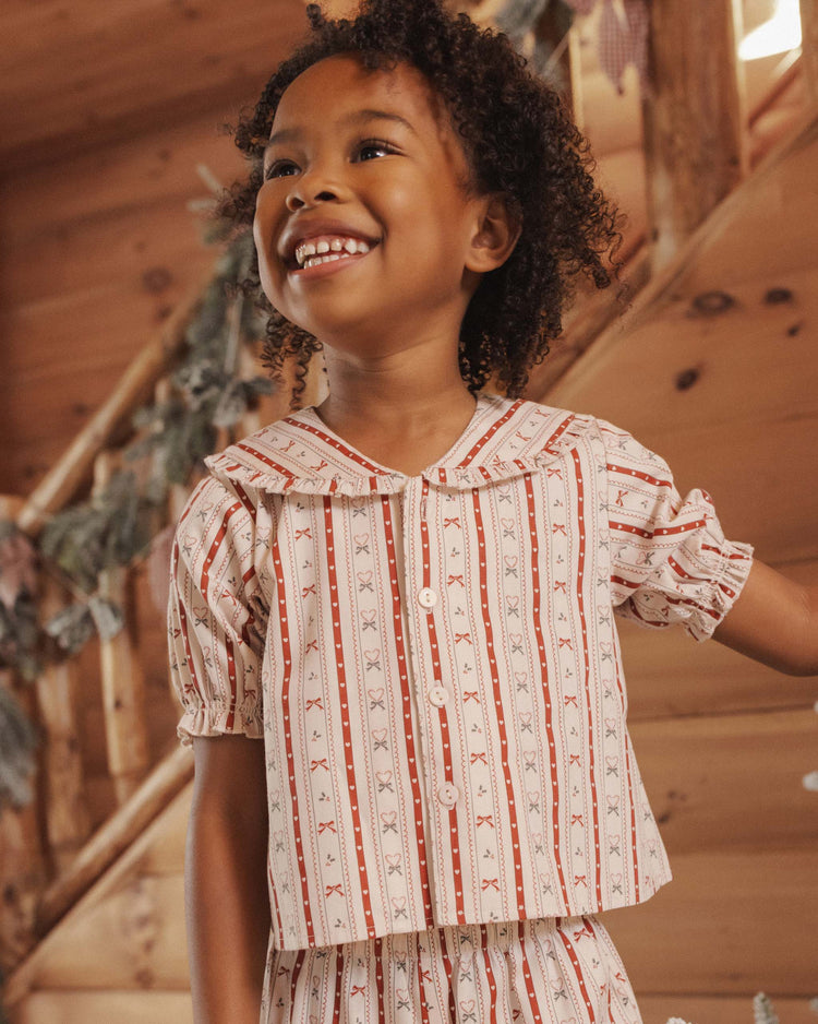 rylee + cru ruffle pajamas in candy cane lane kids Little