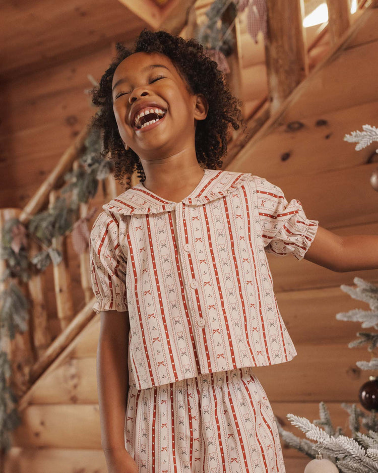 rylee + cru ruffle pajamas in candy cane lane kids Little