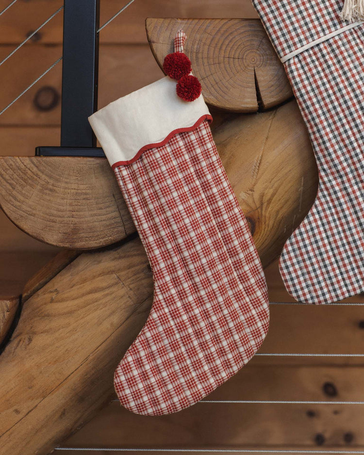 rylee + cru noel stocking in ruby plaid home Little
