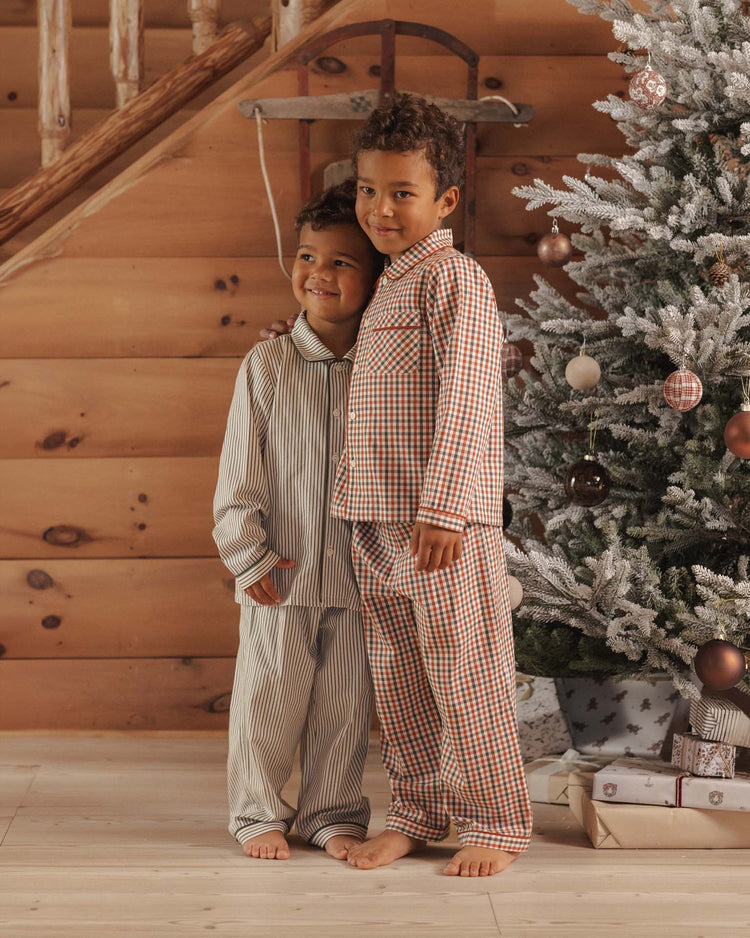 rylee + cru long sleeve pajamas in holiday gingham kids Little