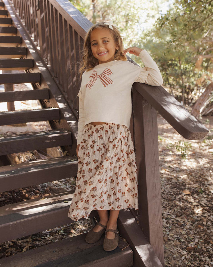rylee + cru ruffle long sleeve tee in bow kids Little