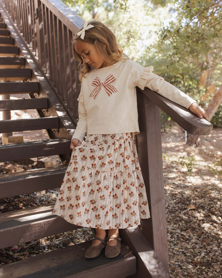 rylee + cru ruffle long sleeve tee in bow kids Little