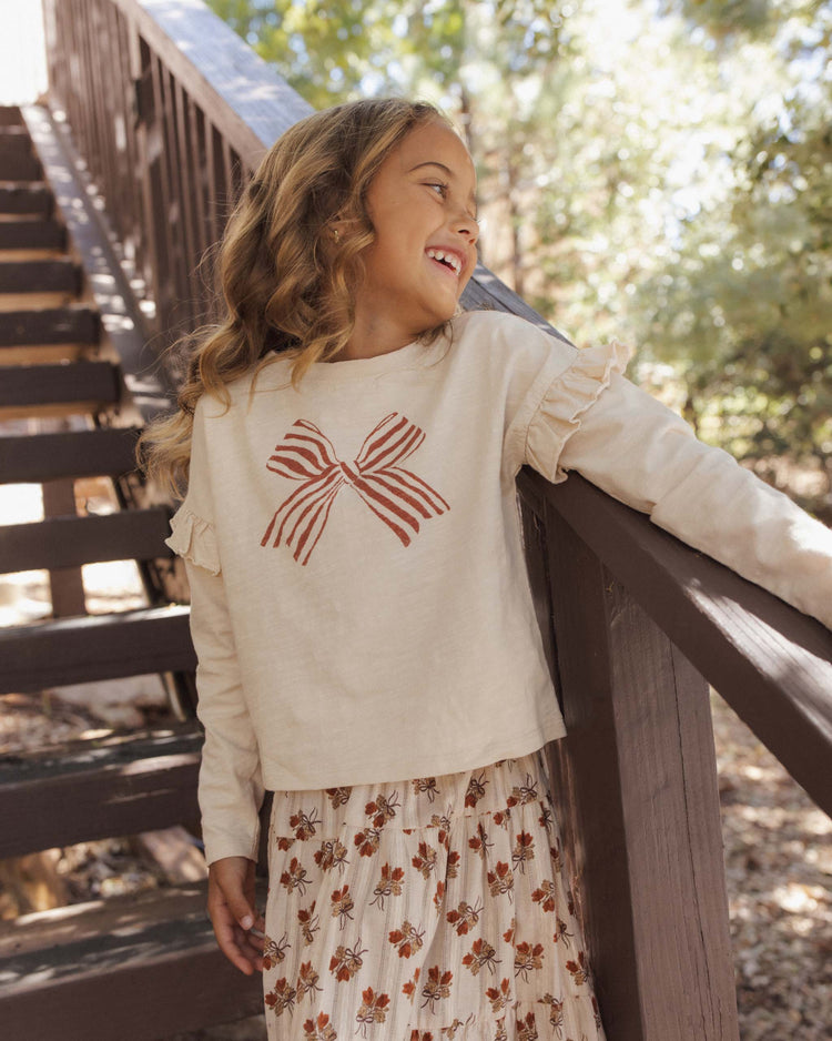 rylee + cru ruffle long sleeve tee in bow kids Little