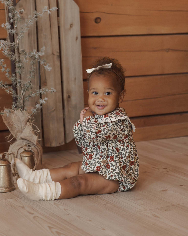 rylee + cru fern romper in holiday floral baby Little