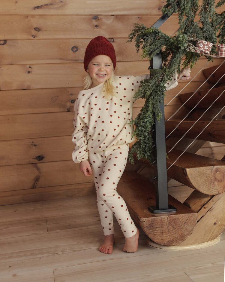 rylee + cru spongey knit set in ruby dots kids Little