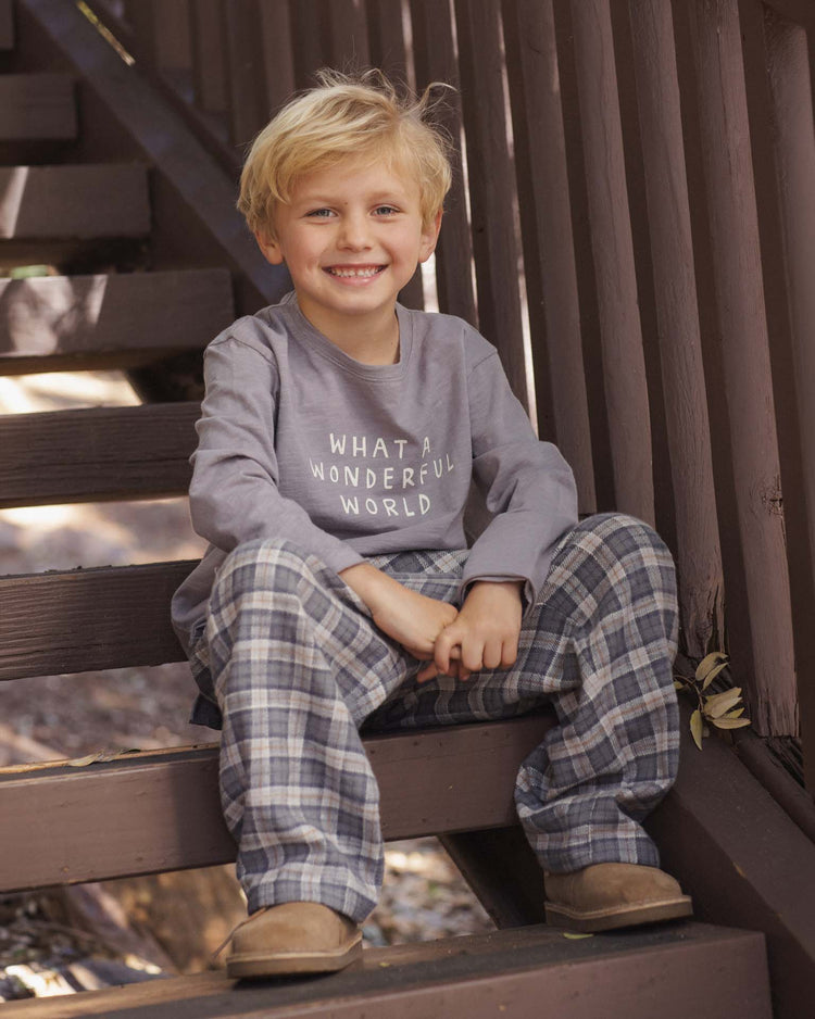 rylee + cru palmer pant in winter plaid kids Little