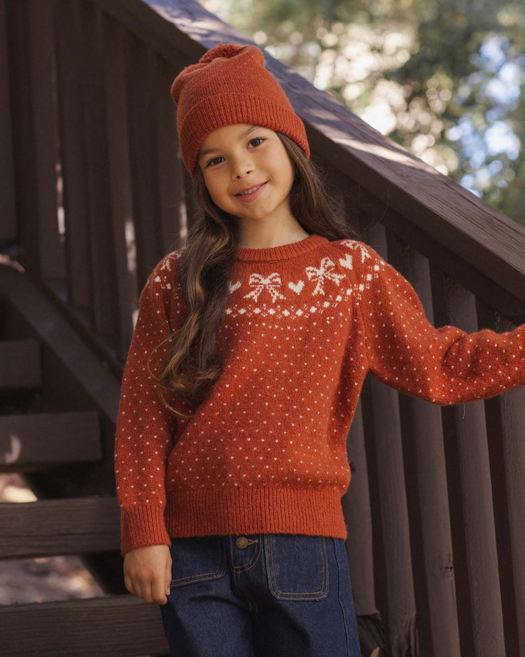 rylee + cru fair isle sweater in ruby kids Little