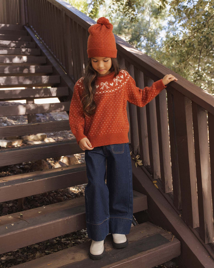 rylee + cru fair isle sweater in ruby kids Little