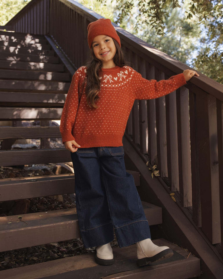 rylee + cru fair isle sweater in ruby kids Little