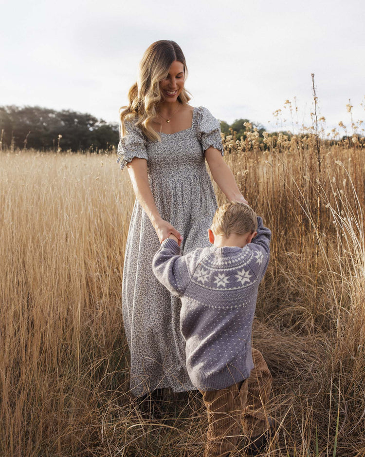 rylee + cru fair isle sweater in slate kids Little