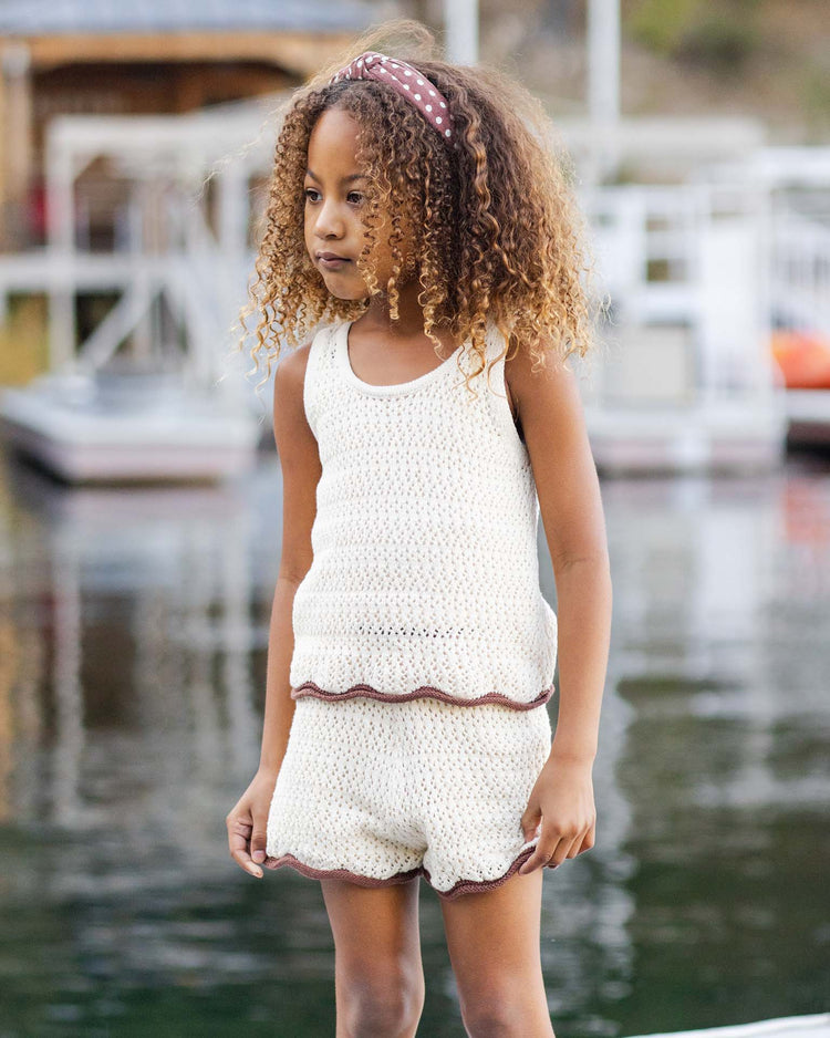 rylee + cru crochet tank set in natural kids Little