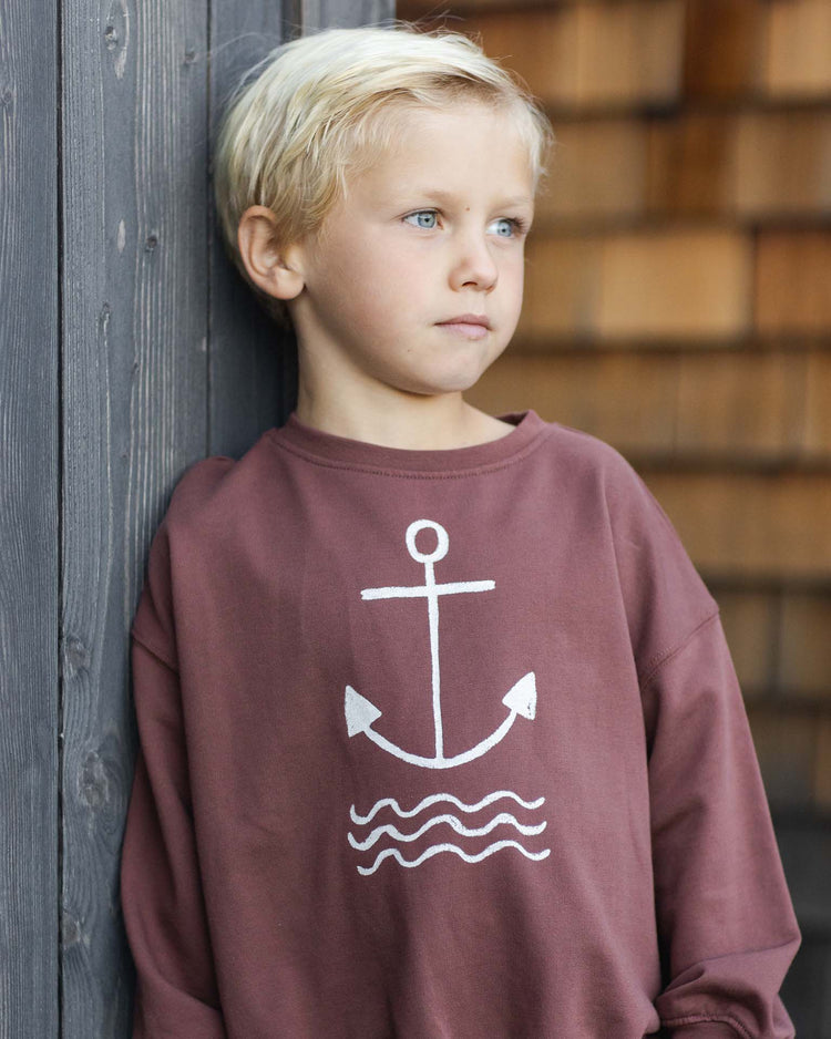 rylee + cru relaxed sweatshirt in anchor kids Little