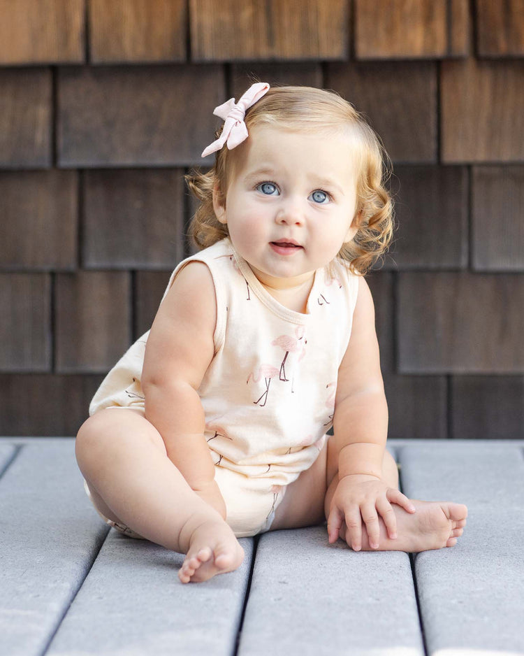 rylee + cru bubble onesie in flamingo kids Little