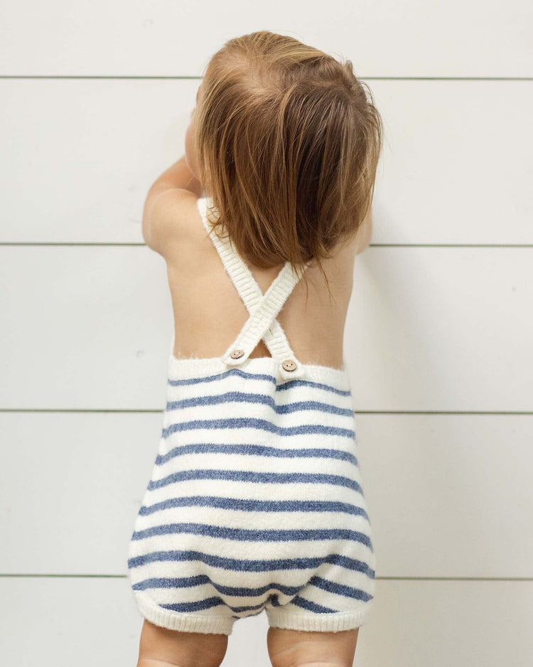 rylee + cru fisher romper in maritime stripe kids Little