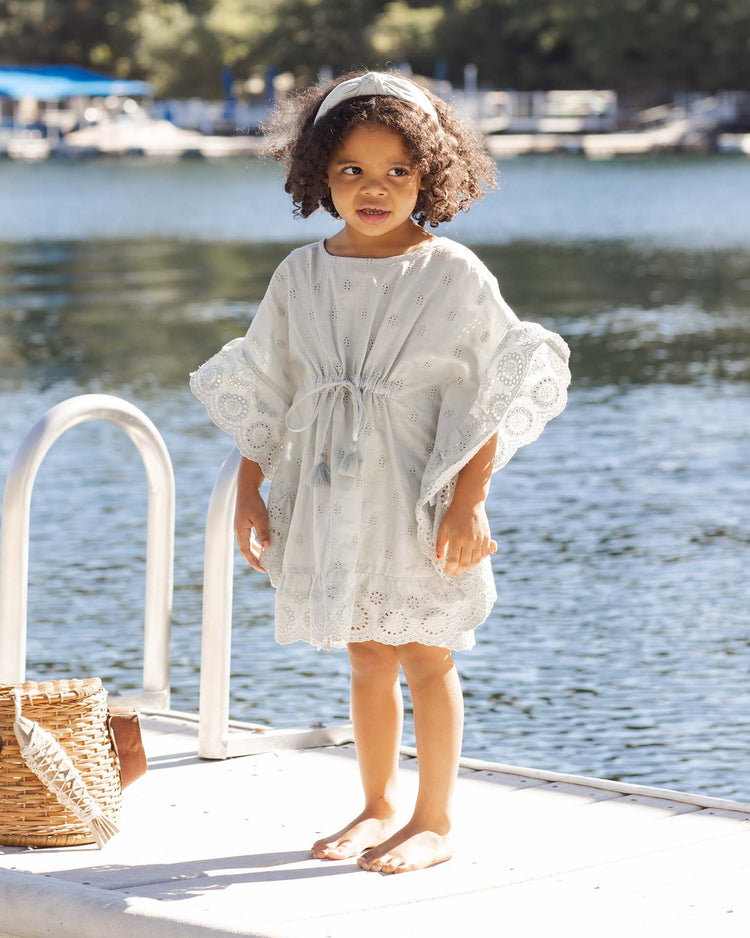 rylee + cru kaftan cover up in seafoam kids Little