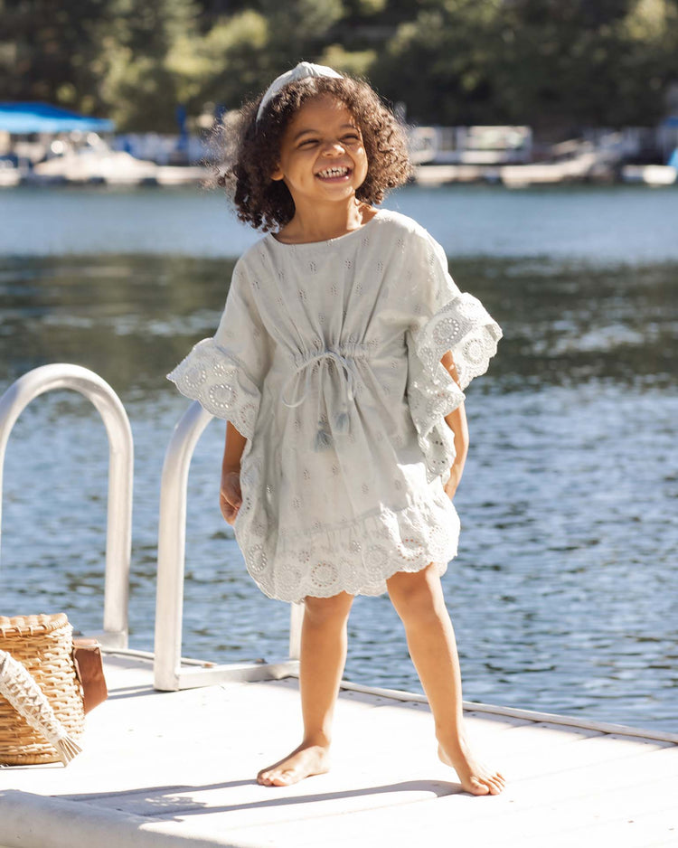 rylee + cru kaftan cover up in seafoam kids Little