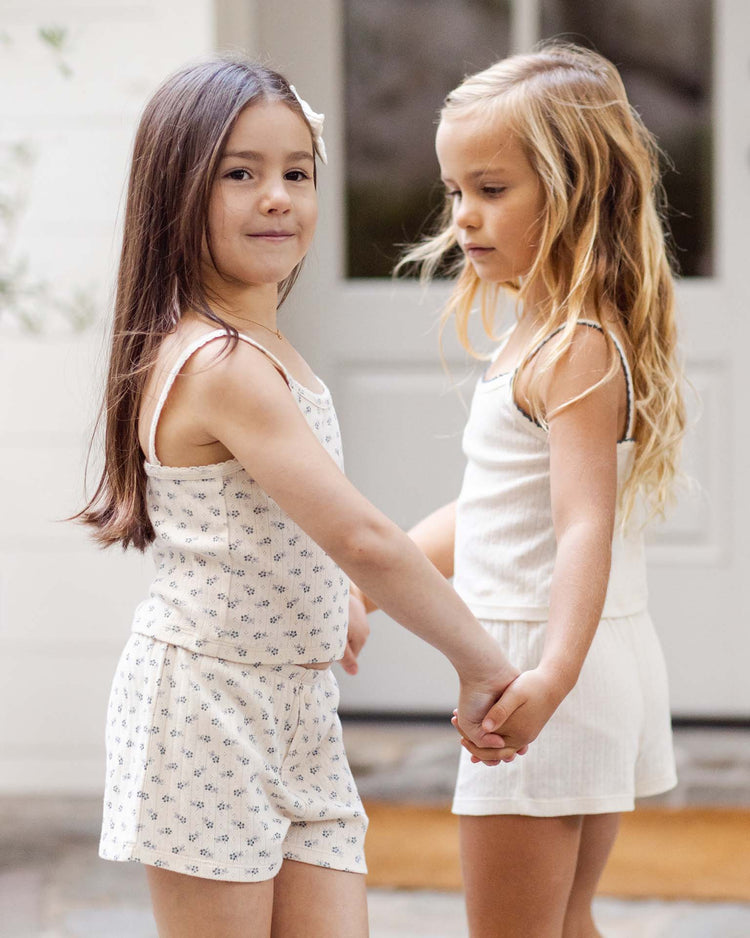 rylee + cru pointelle lounge set in ivory kids Little