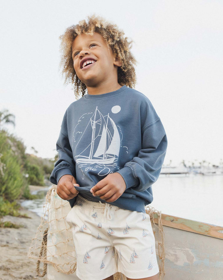 Little rylee + cru kids sweatshirt in seas the day