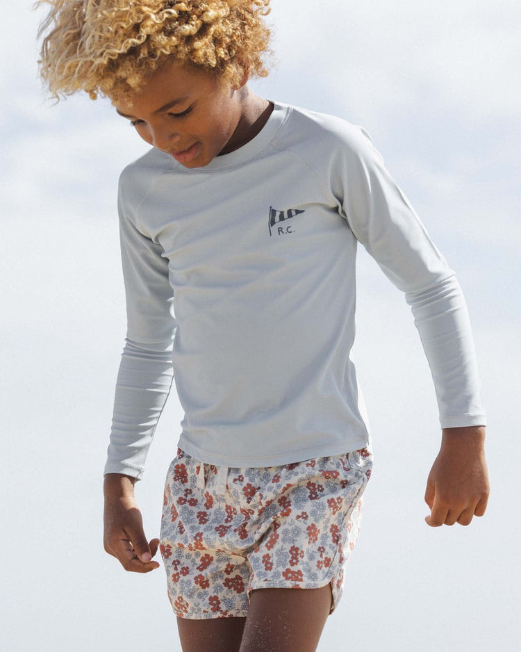 Little rylee + cru kids long sleeve rashguard in light blue