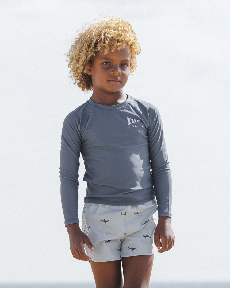 Little rylee + cru kids long sleeve rashguard in navy