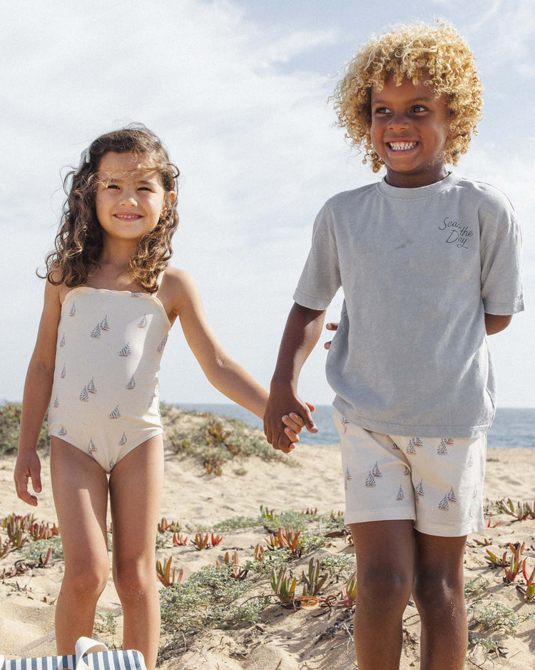 Little rylee + cru kids boardshort in sail