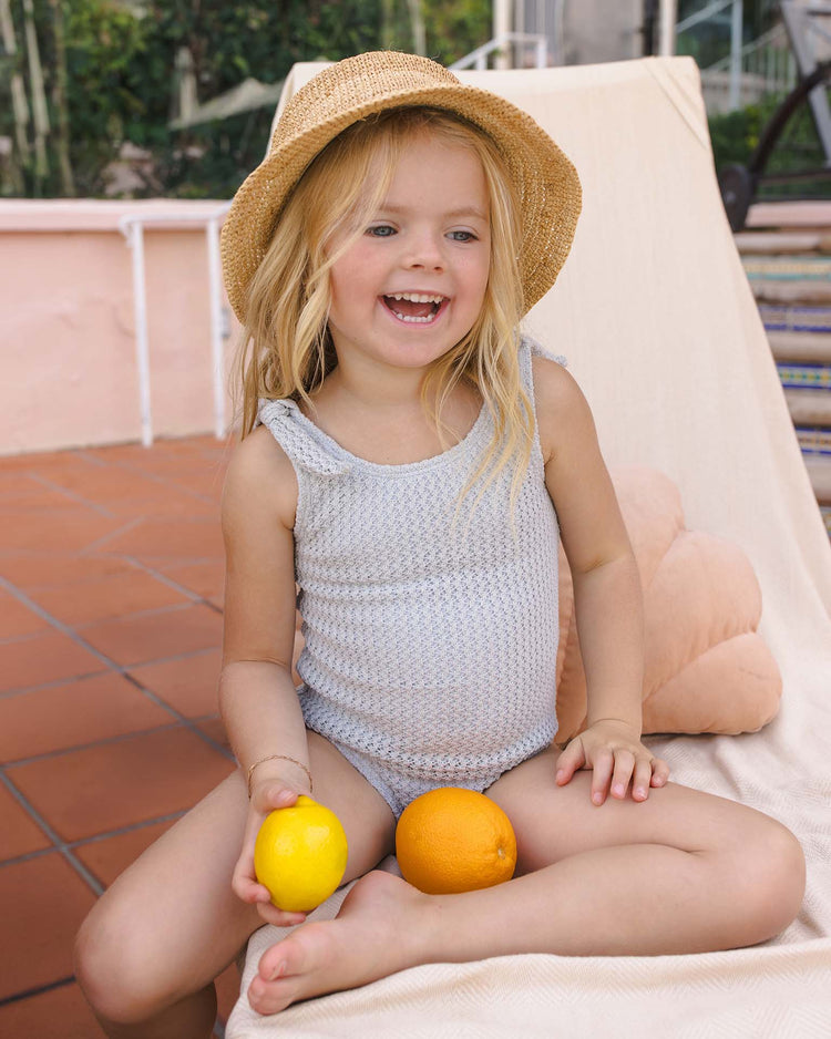 rylee + cru millie one - piece in dusty blue kids Little