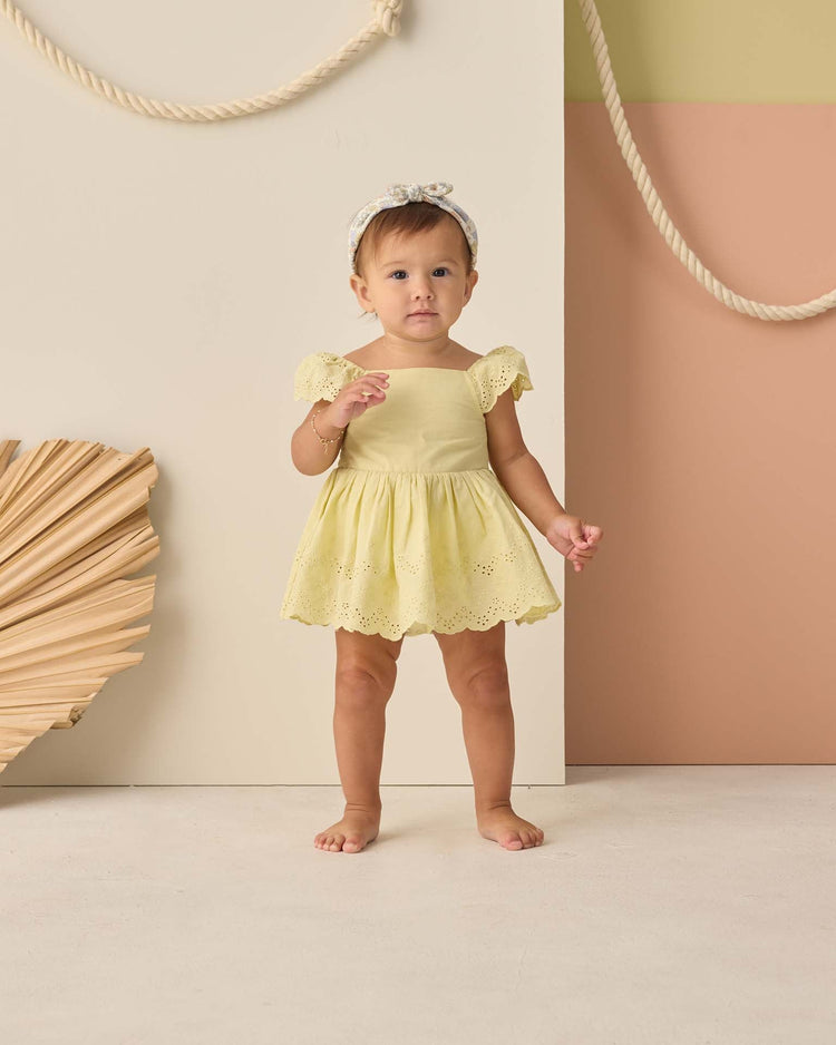 rylee + cru remi romper in citron baby Little