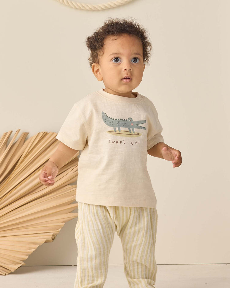 rylee + cru rowan pant in citron stripe baby Little