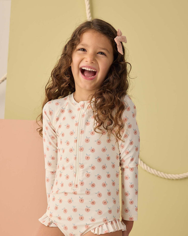 rylee + cru rashguard one - piece in peaches kids Little